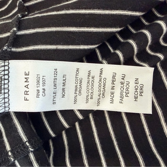 Frame Denim Black and White Le Mid Racer Striped Racerback Tank | S - Picture 4 of 4